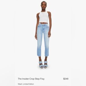 MOTHER denim jeans insider crop step fray, wash limited edition, sz26